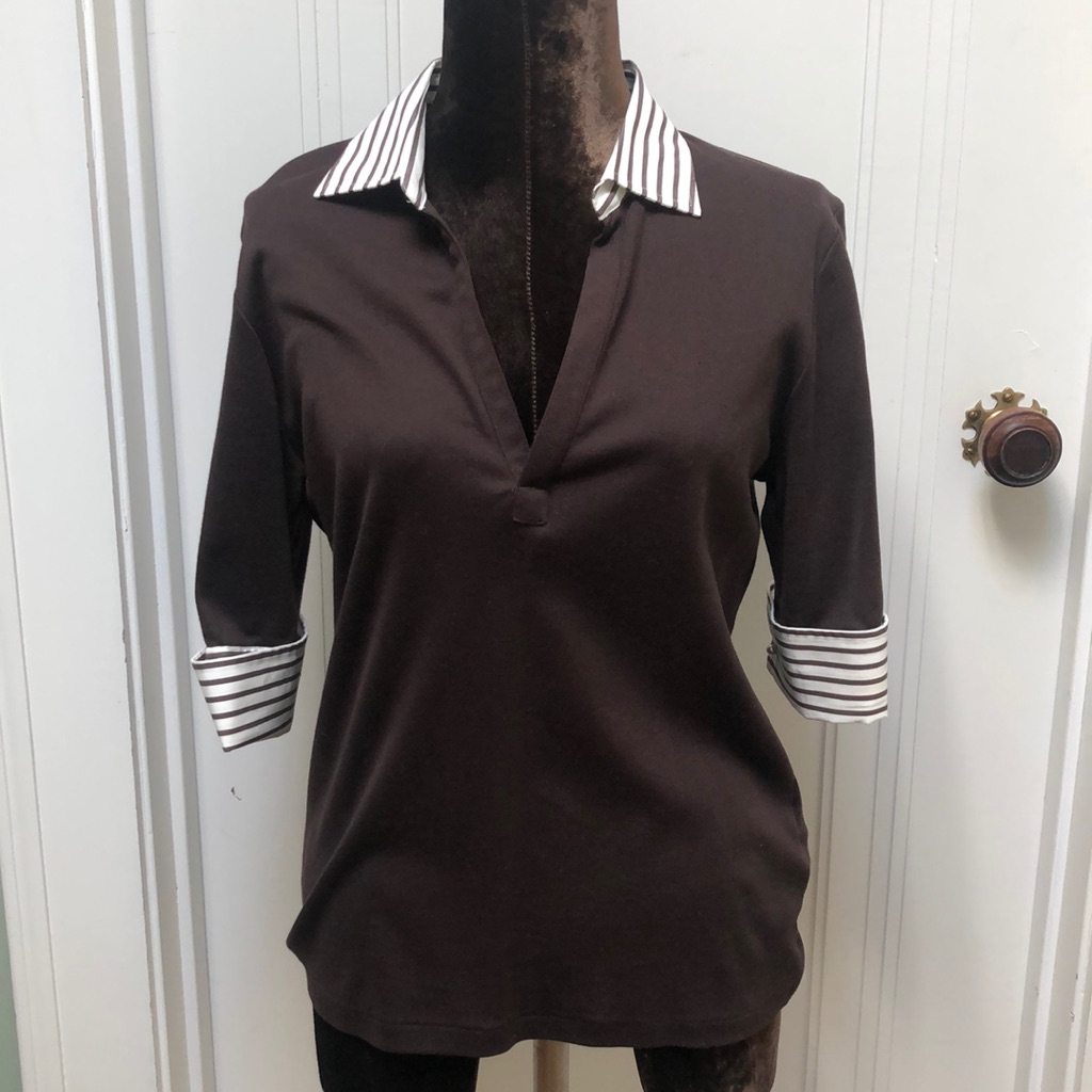 Ralph Lauren Black Label L Brown V Neck Shirt